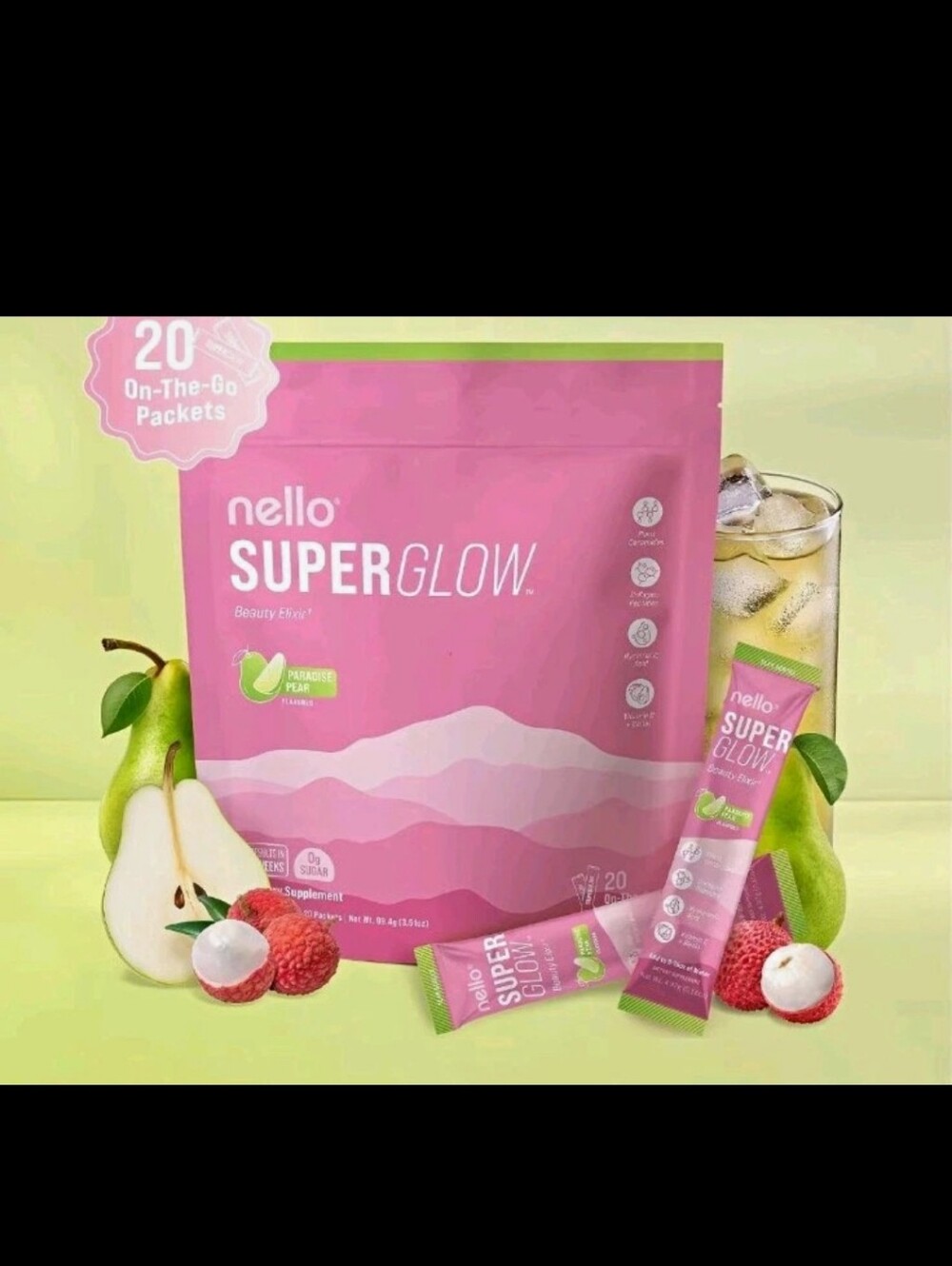 SUPERGLOW Beauty Drink Mix - Pink (Pear & Lychee)